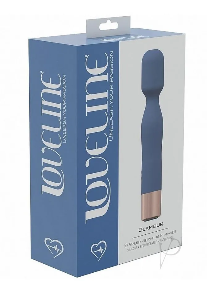 Vibrators Loveline LoveLine Glamour Silicone Rechargeable 10 Speed Mini Wand Blue Vibrators Loveline LoveLine Glamour Silicone Rechargeable 10 Speed Mini Wand Blue