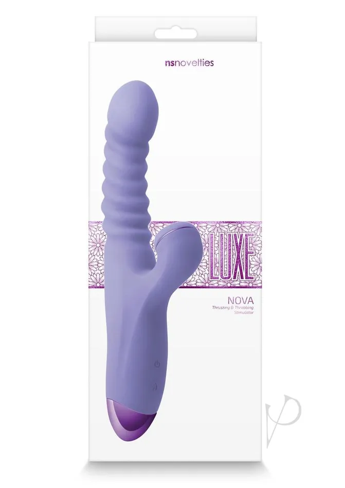 Vibrators Luxe Luxe Nova Rechargeable Silicone Rabbit Vibrator Purple