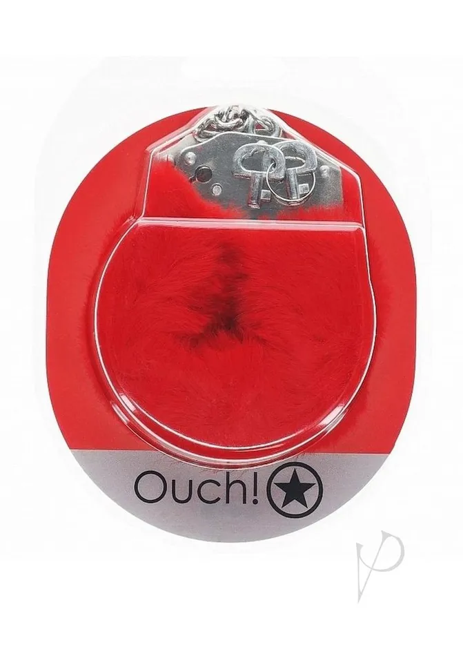Vibrators Ouch Ouch HeavyDuty Fluffy Handcuffs Red