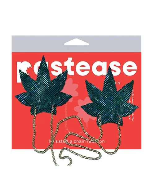 Vibrators Pastease Pastease Chains Disco Weed Leaf Green OS
