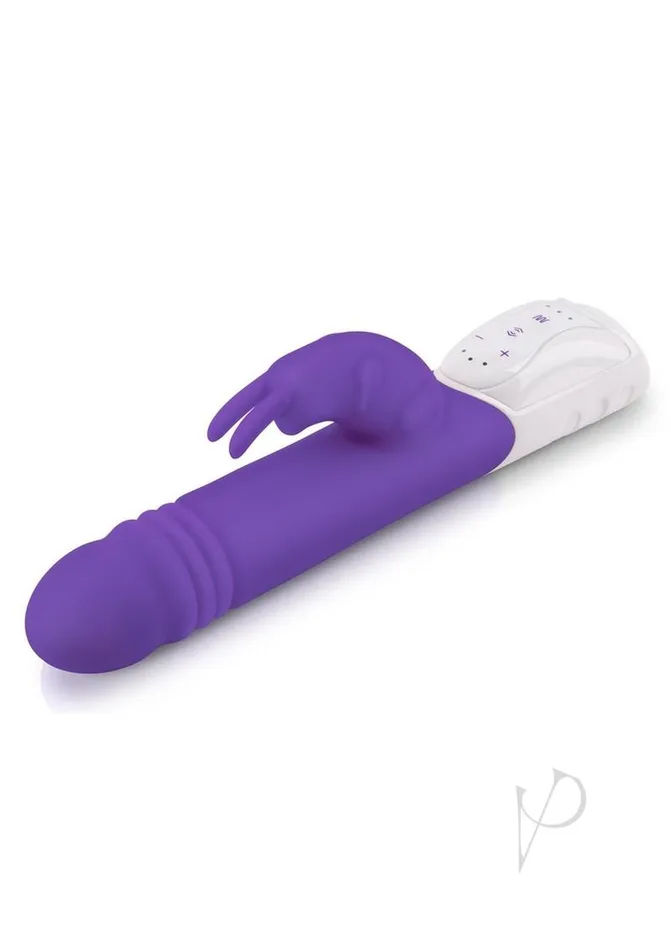Vibrators Rabbit Essentials Rabbit Essentials Silicone Rechargeable GSpot Thrusting Rabbit Vibrator Purple Vibrators Rabbit Essentials Rabbit Essentials Silicone Rechargeable GSpot Thrusting Rabbit Vibrator Purple