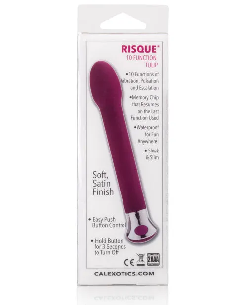 Vibrators Risque Risque 10 Function Tulip Vibrator Purple