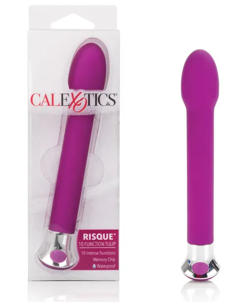 Vibrators Risque Risque 10 Function Tulip Vibrator Purple