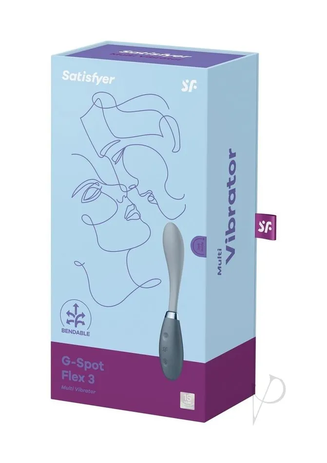 Vibrators Satisfyer Satisfyer GSpot Flex 3 Rechargeable Silicone Vibrator Grey Vibrators Satisfyer Satisfyer GSpot Flex 3 Rechargeable Silicone Vibrator Grey