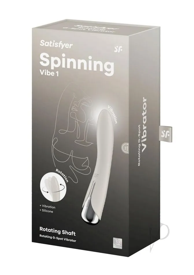 Vibrators Satisfyer Spinning Vibe 1 Rechargeable Silicone Rotating GSpot Vibrator Beige Satisfyer Vibrators Satisfyer Spinning Vibe 1 Rechargeable Silicone Rotating GSpot Vibrator Beige Satisfyer