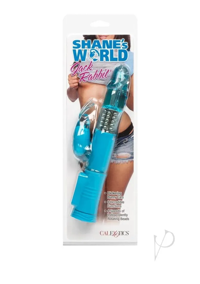 Vibrators Shanes World Shanes World Jack Rabbit Beaded Vibrator Blue