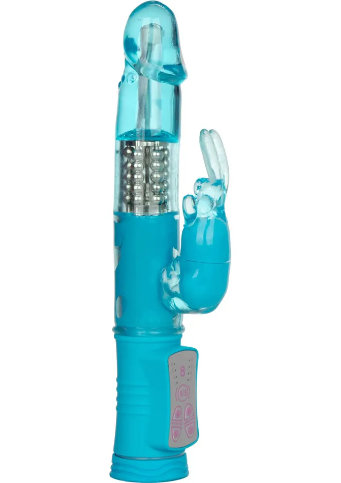 Vibrators Shanes World Shanes World Jack Rabbit Beaded Vibrator Blue