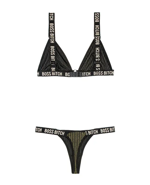 Vibrators Vibes By Fantasy Lingerie Vibes Boss Bitch Bralette Thong Panty BlackGold SM Vibrators Vibes By Fantasy Lingerie Vibes Boss Bitch Bralette Thong Panty BlackGold SM