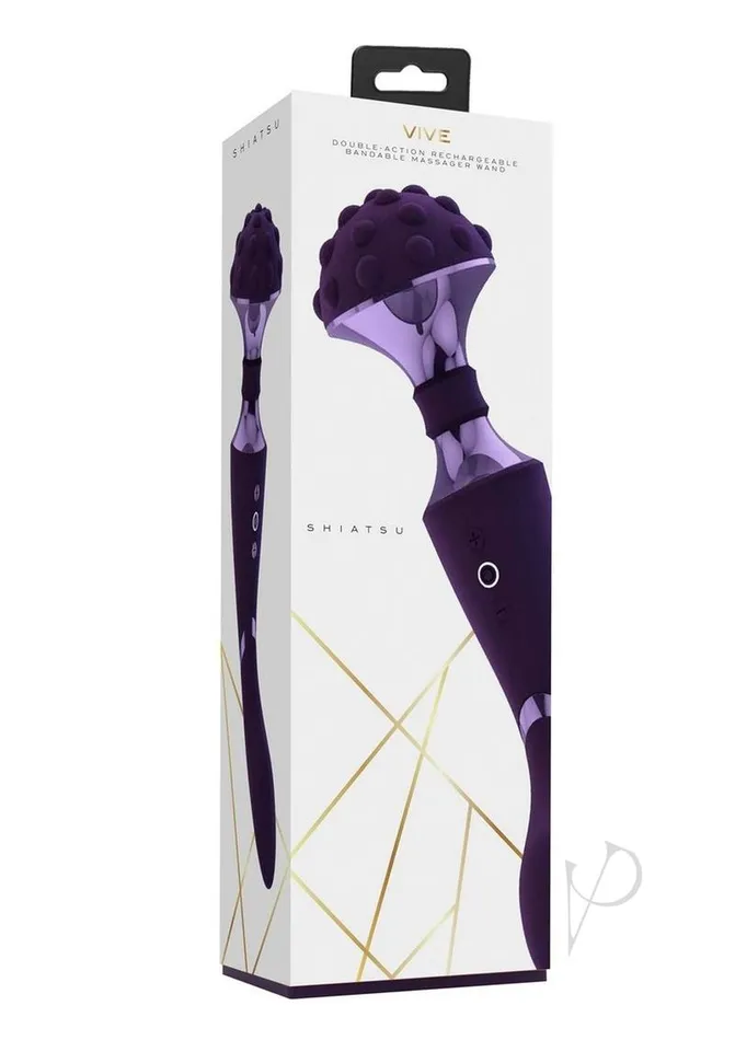 Vibrators Vive By Shots Vive Shiatsu Rechargeable Silicone Bendable Massager Wand Purple Vibrators Vive By Shots Vive Shiatsu Rechargeable Silicone Bendable Massager Wand Purple