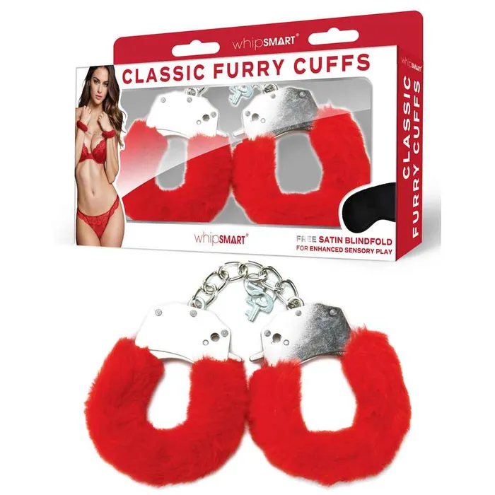 Vibrators WhipSmart WhipSmart Classic Furry Cuffs Red