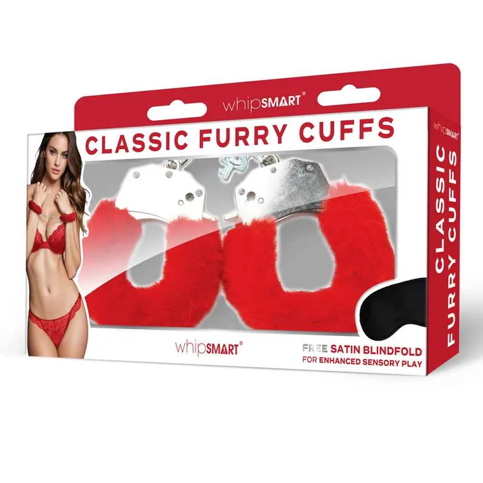 Vibrators WhipSmart WhipSmart Classic Furry Cuffs Red