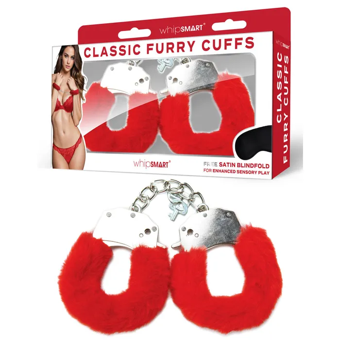 Vibrators WhipSmart WhipSmart Classic Furry Cuffs Red