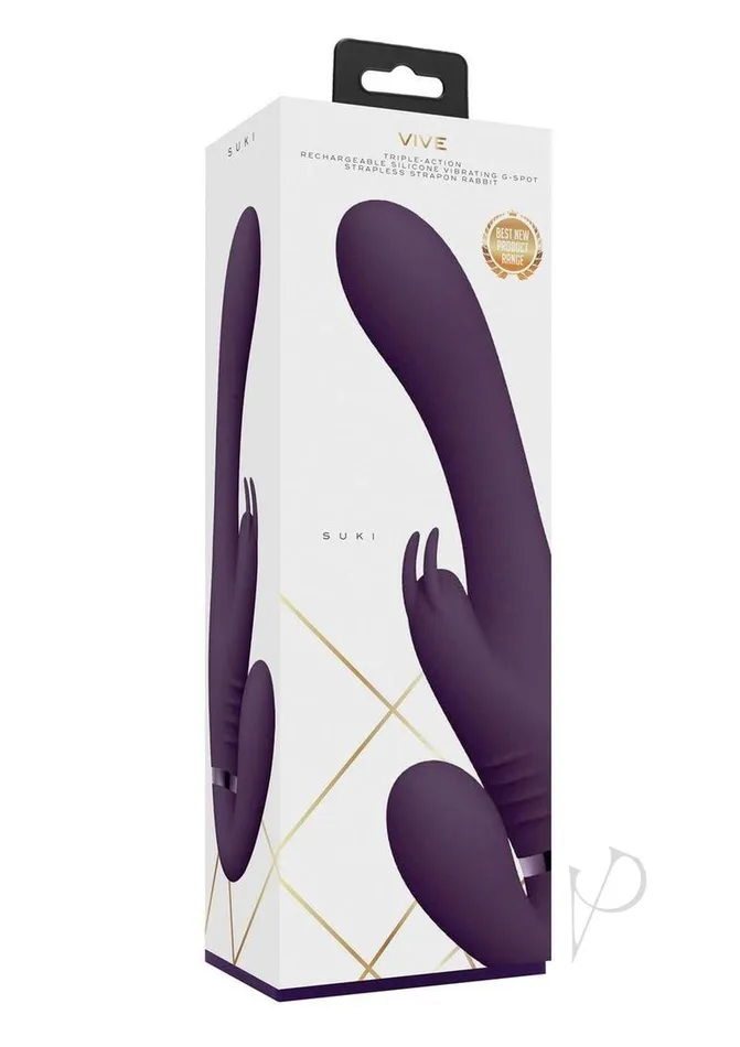 Vive By Shots Female Sex Toys Vive Suki Rechargeable Silicone Vibrating Strapless StrapOn Rabbit Purple Vive By Shots Female Sex Toys Vive Suki Rechargeable Silicone Vibrating Strapless StrapOn Rabbit Purple