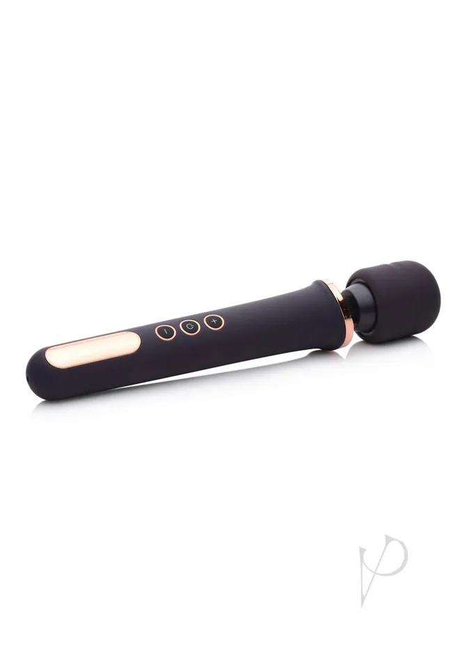Wand Essentials Wand Essentials Scepter 50X Silicone Vibrating Wand Massager Black Vibrators