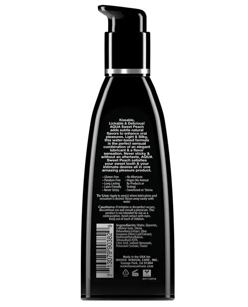 Wicked Aqua Lubricants Wicked Aqua Water Based Flavored Lubricant Sweet Peach 2oz