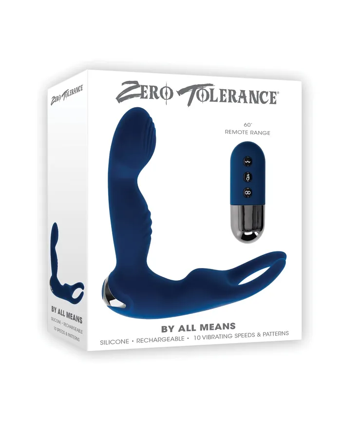 Zero Tolerance By All Means Rechargeable Silicone Anal Vibrator with Remote Control Blue Zero Tolerance Anal Zero Tolerance By All Means Rechargeable Silicone Anal Vibrator with Remote Control Blue Zero Tolerance Anal