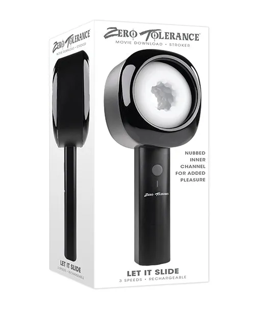 Zero Tolerance Let It Slide Rechargeable Dual End Stroker BlackWhite Zero Tolerance Anal