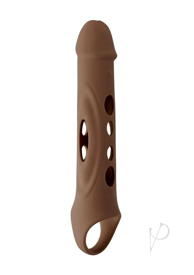 Zero Tolerance Male Sex Toys Zero Tolerance Big Boy Extender Rechargeable Silicone Penis Extension with Remote Control Chocolate