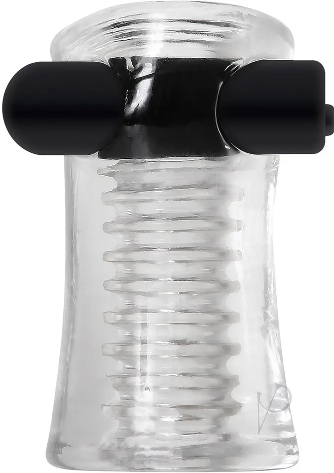 Zero Tolerance Zero Tolerance Pop Compact Textured Stroker with Rechargeable Bullet and DVD Download Clear and Black Male Sex Toys