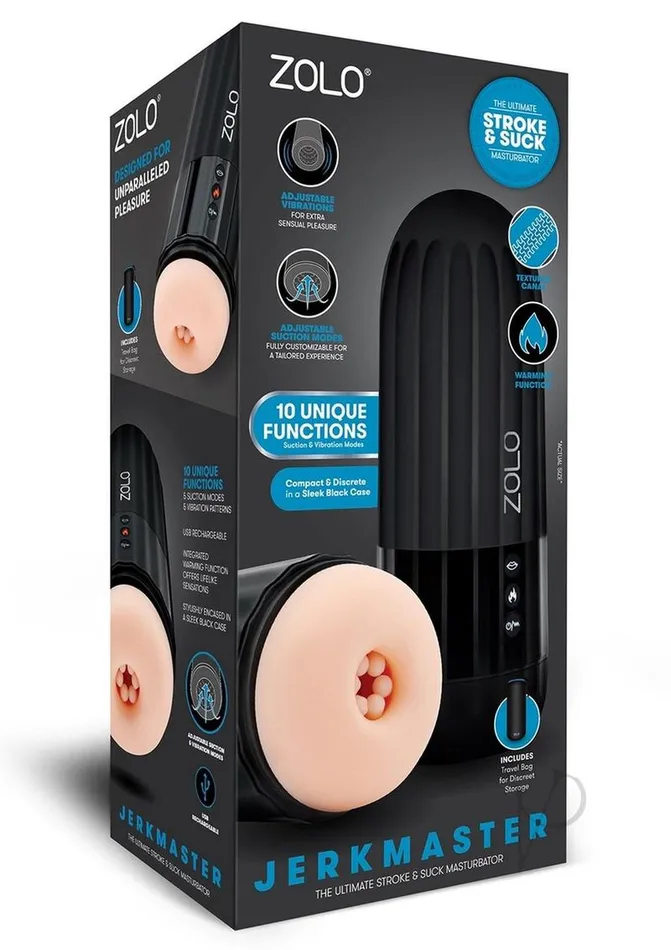 Zolo Male Sex Toys Zolo Jerkmaster Rechargeable Ass Masturbator Black