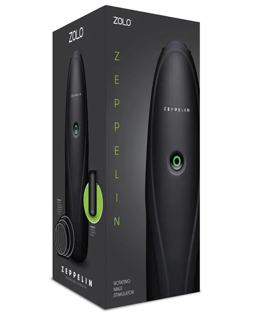 Zolo Male Sex Toys ZOLO Zeppelin Rotating Simulator Masturbator with Bullet Black