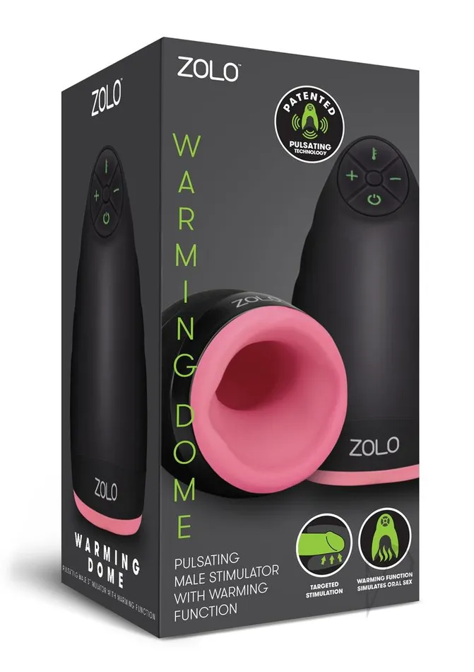 ZOLO Warming Dome Rechargeable Vibrating Masturbator PinkBlack Zolo Male Sex Toys