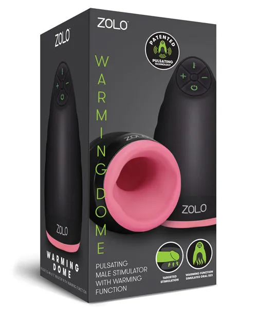 ZOLO Warming Dome Rechargeable Vibrating Masturbator PinkBlack Zolo Male Sex Toys